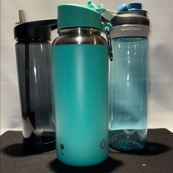 Black, Teal, and Blue Water Bottles - Picture 7 of 9